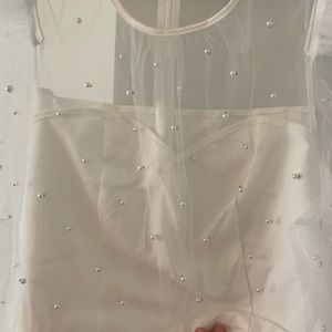 Pearl top white jumpsuit